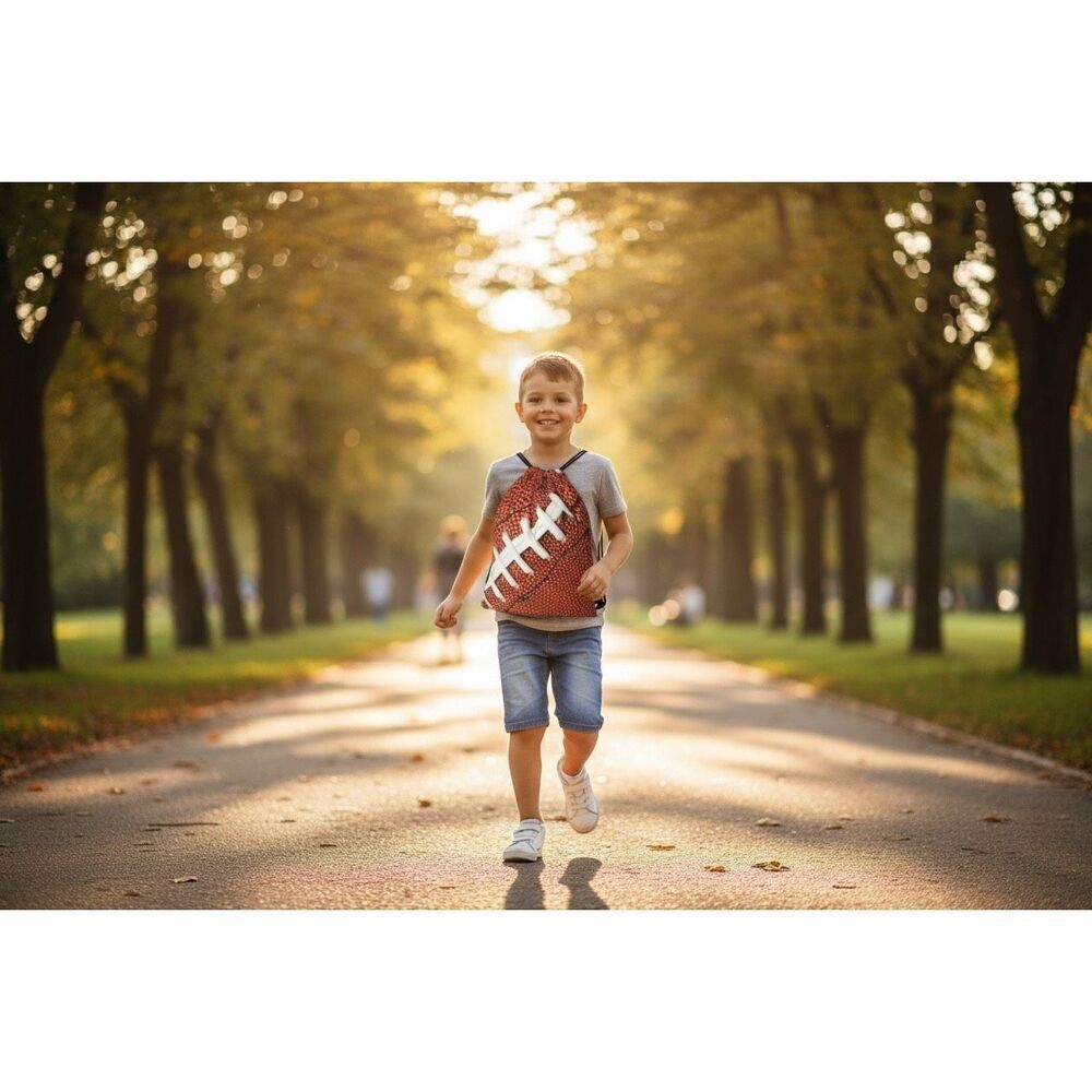 Football Drawstring Backpack Bag - Picture 3 of 5